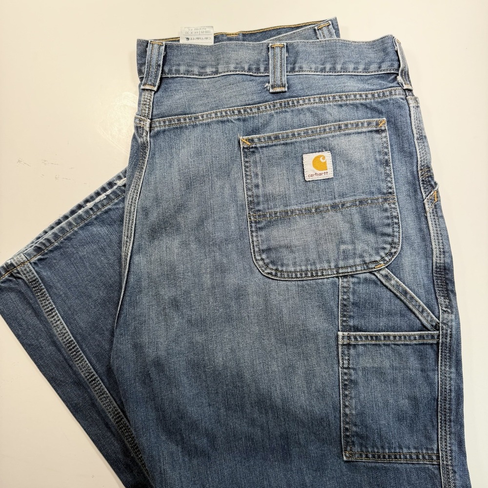 Carhartt Straight Leg Classic Fit Jeans Men's Size 44x30 Blue Medium Wash Denim